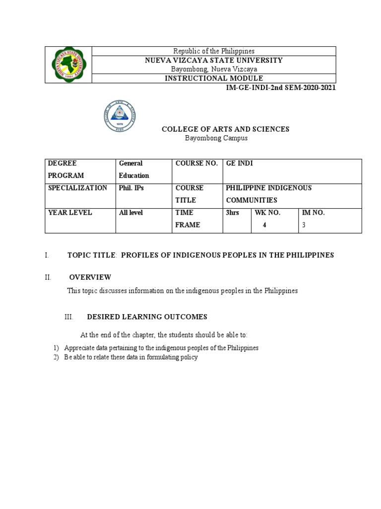 Philippine Indigenous Communities Overview | PDF | Ethnic Groups ...
