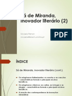 Sá de Miranda, Inovador Literário - 2