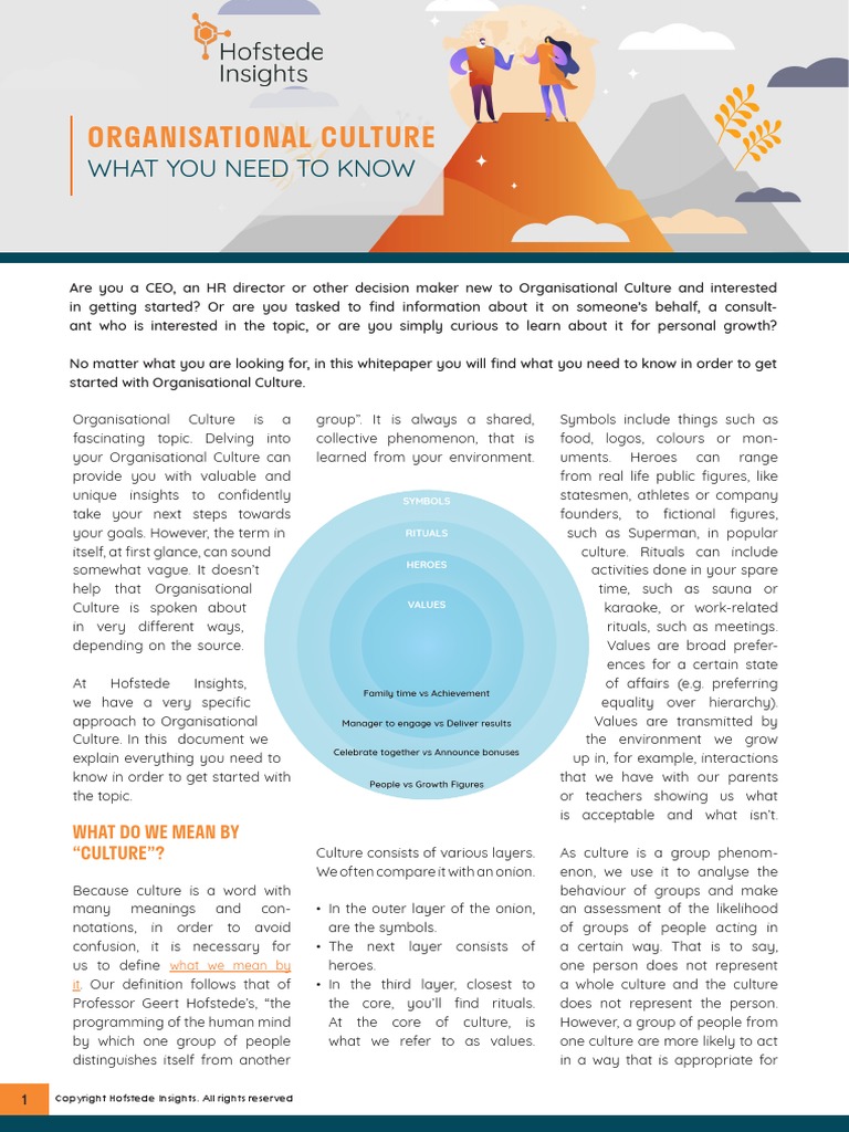 Organisational Culture - What You Need To Know | PDF | Organizational ...