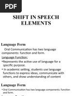 Shift in Speech Elements