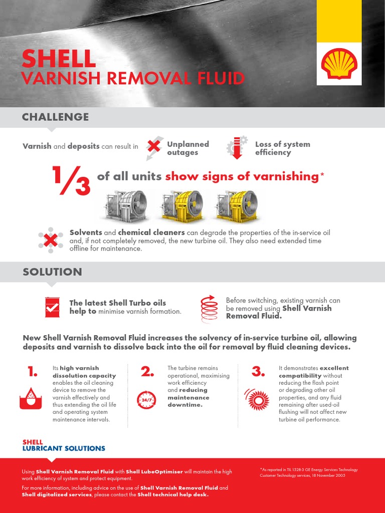 Shell Varnish Removal Fluid Summary Sheet PDF Materials Chemistry