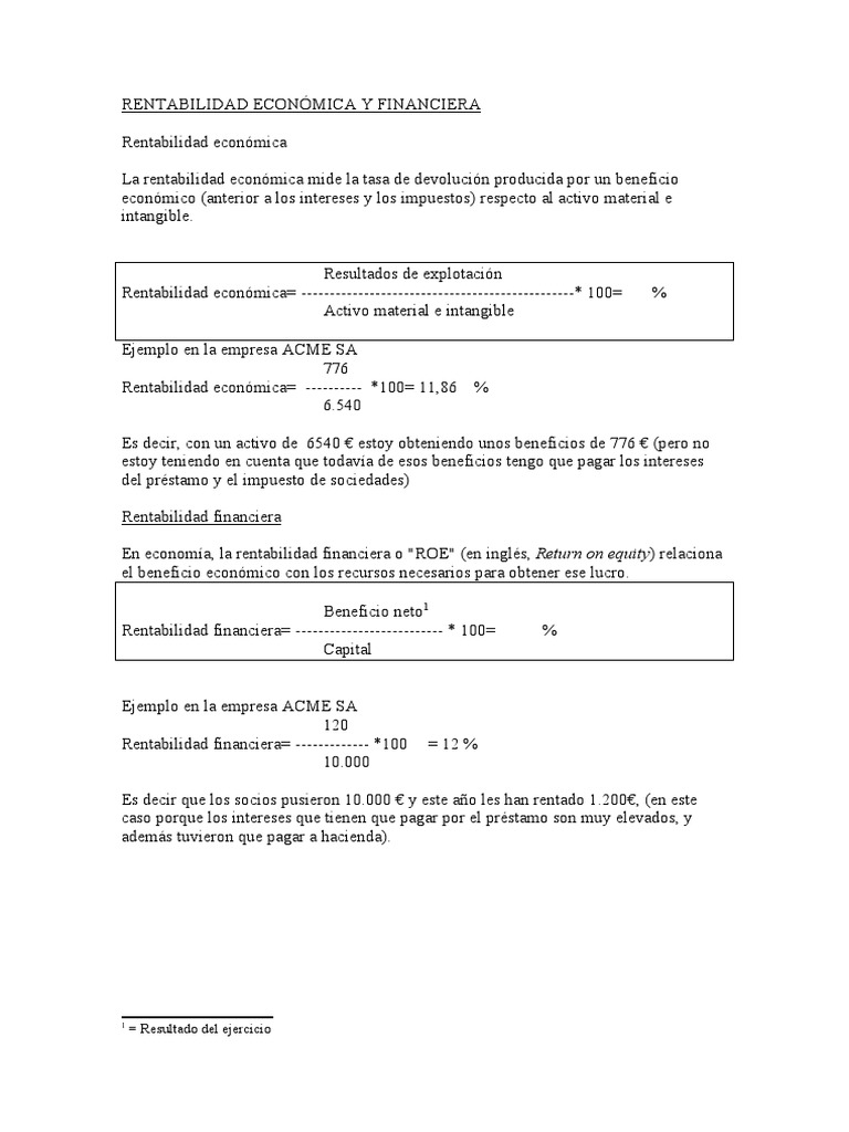 Rentabilidad Económica y Financiera | PDF | Tecnología