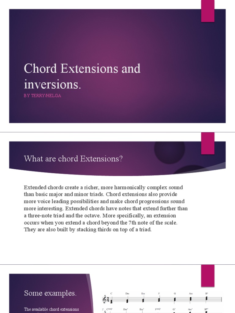 Chord Extensions and Inversions | PDF | Language Arts & Discipline