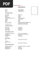 Sample CV Format (JIMS FORMAT)