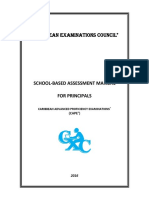 CAPE 2016 SBA Manual For Principals