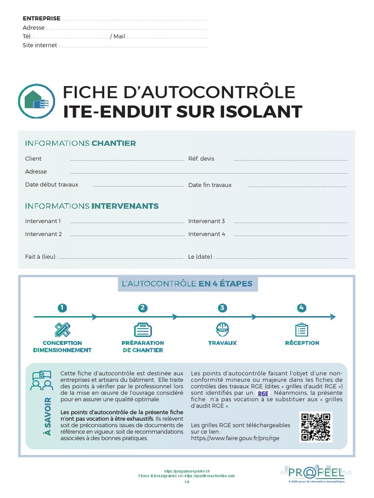 Fiche d'Autocontrôle ITE-Enduit | PDF | Matériaux | Génie du bâtiment