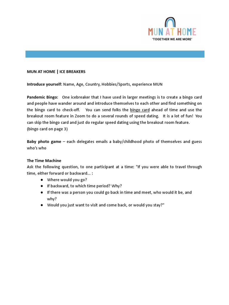 Ice Breakers Pdf Self Improvement