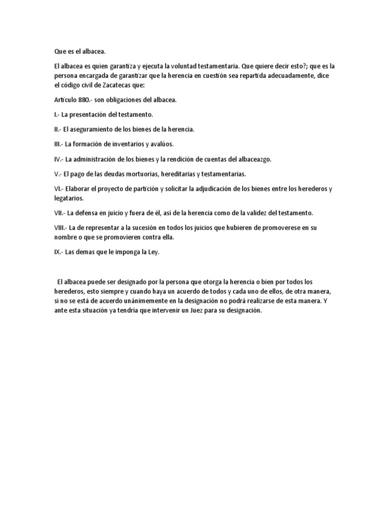 Que Es El Albacea PDF