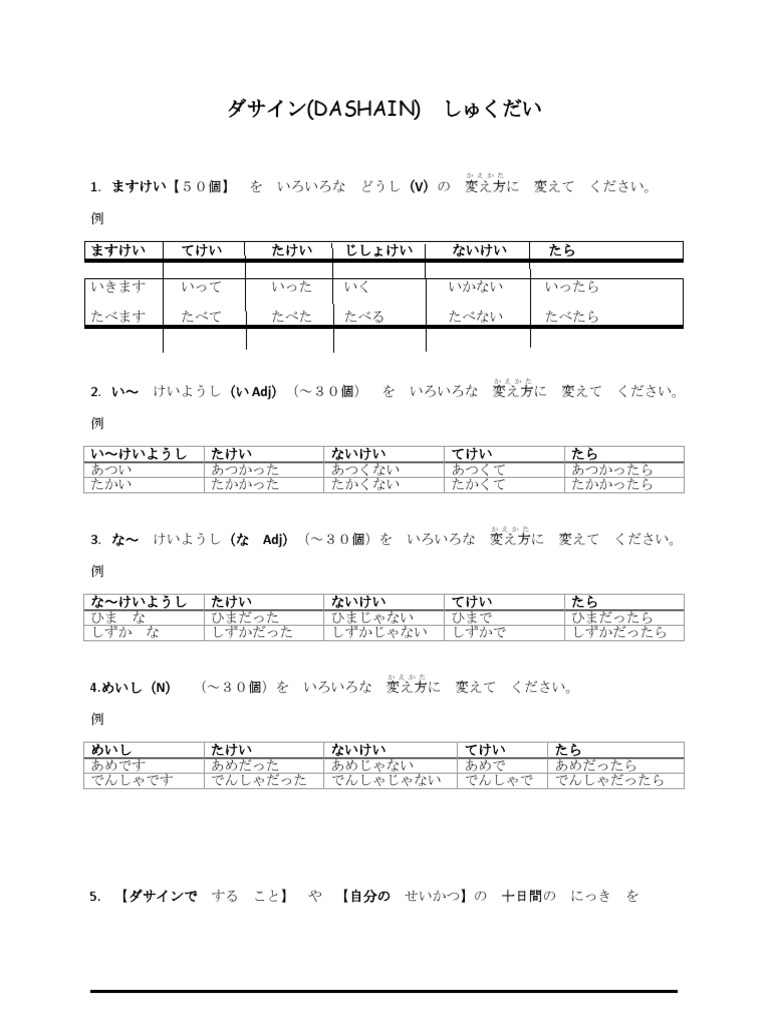Question Format For Minna No Nihongo 1 Revision | PDF