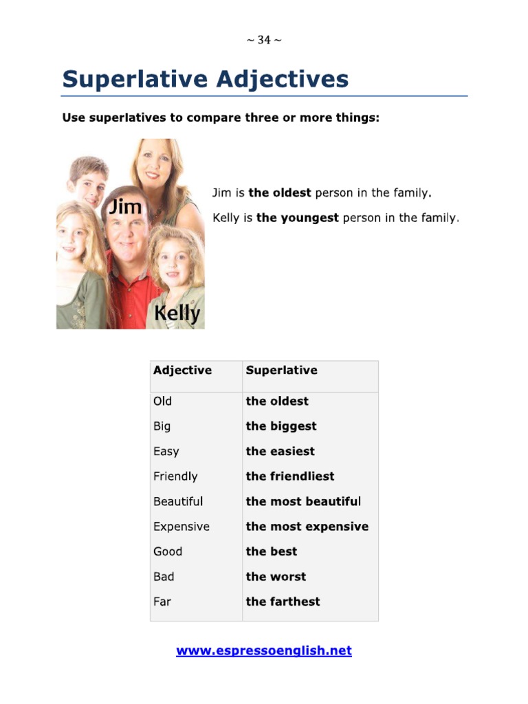 Superlative Adjectives PDF