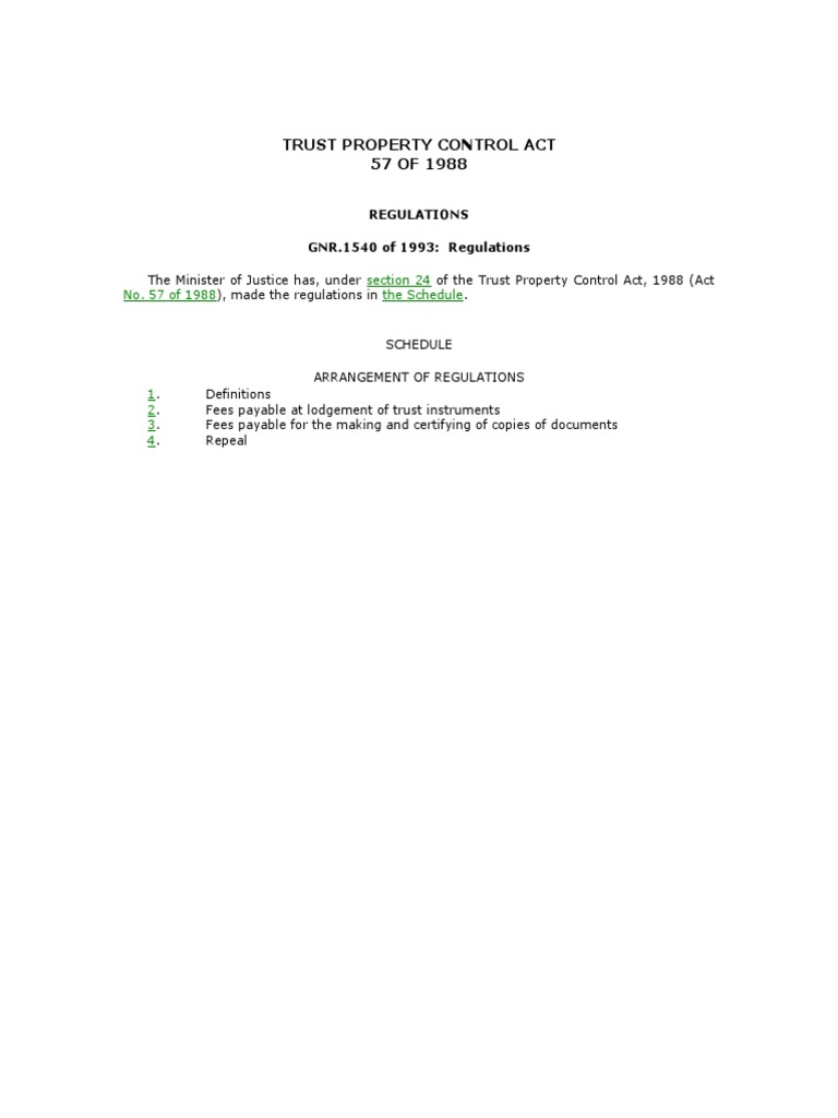 Trust Property Control Act Regulations PDF