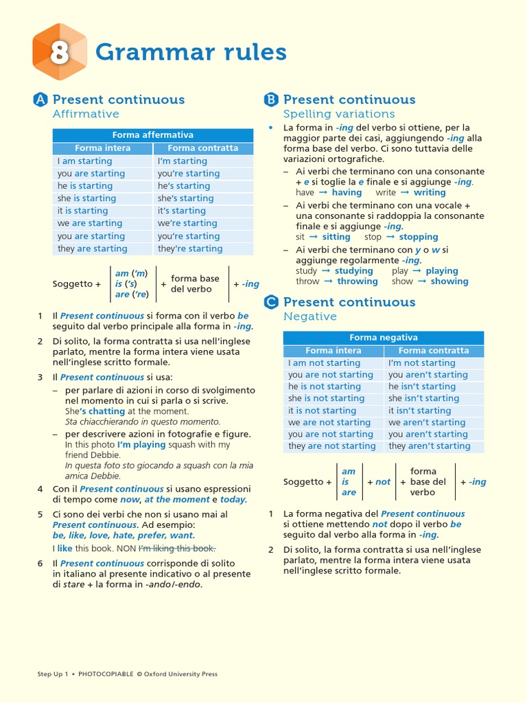 Unit 8 Grammar Rules | PDF