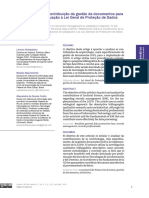 Reflexões Sobre A Contribuição Da Gestão de Documentos para Progrmas de Adqueação À LGPD