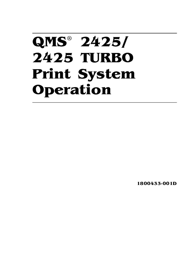 Konica Minolta QMS 2425 Print System Operation PDF Printer Printing