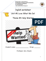 English worksheet job ad