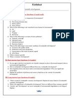 Worksheet - Environment and Sustainable Development.