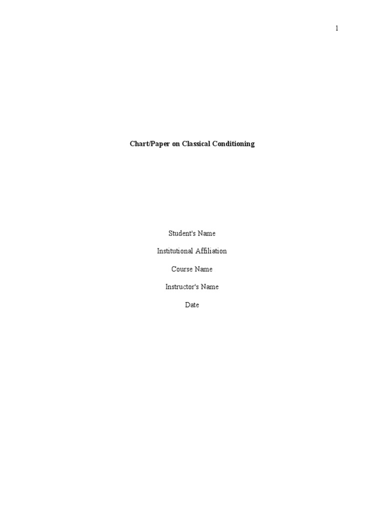 386316419-Chart and Paper On Classical Conditioning | PDF | Classical ...