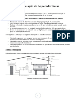 Manual de Instalação Do Aquecedor Solar