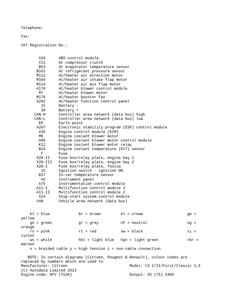 SCHEMA Citroen C3 PDF | PDF | Vehicle Technology | Mechanical Engineering