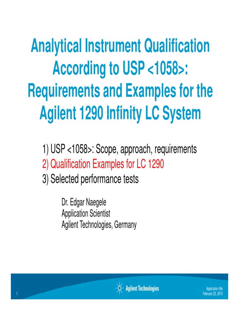 Analytical Instrument Qualification USP 1058 LHEN Proposal PDF