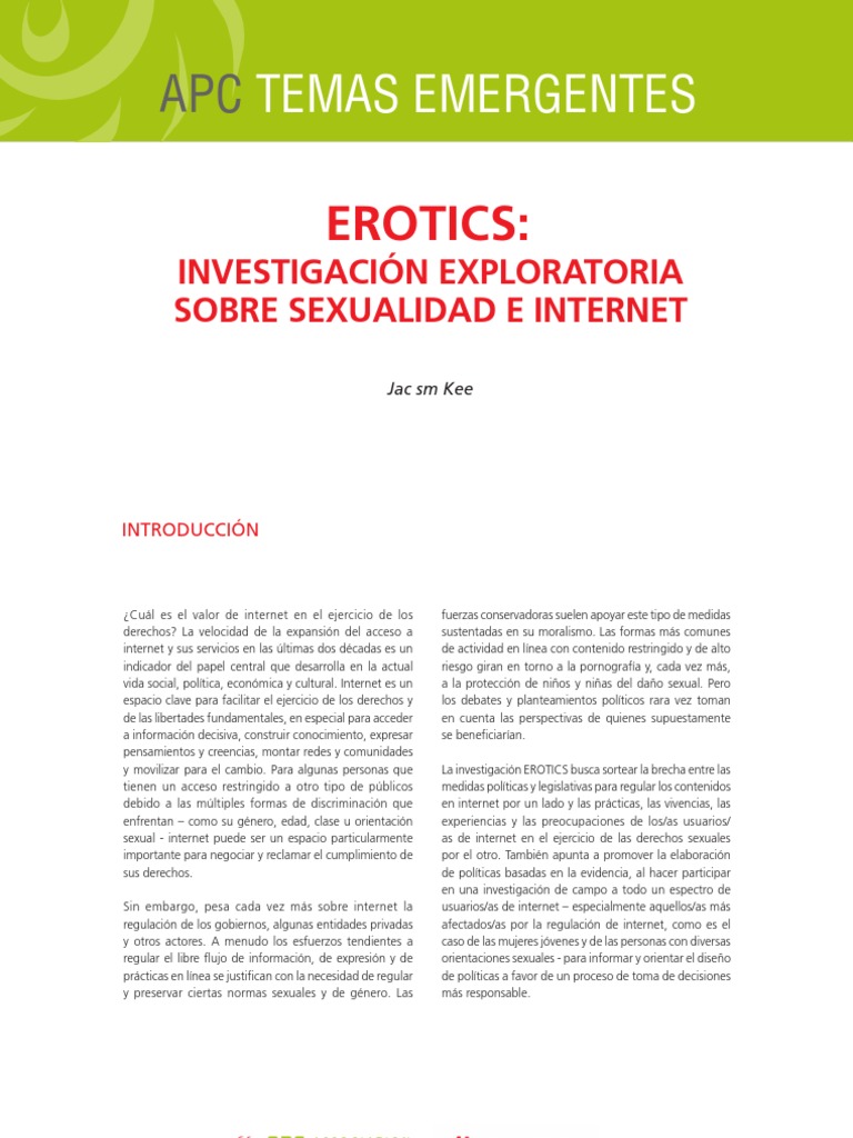 EroTICs INVESTIGACIÓN EXPLORATORIA SOBRE SEXUALIDAD E INTERNET PDF Lesbianas Servicio de redes sociales picture