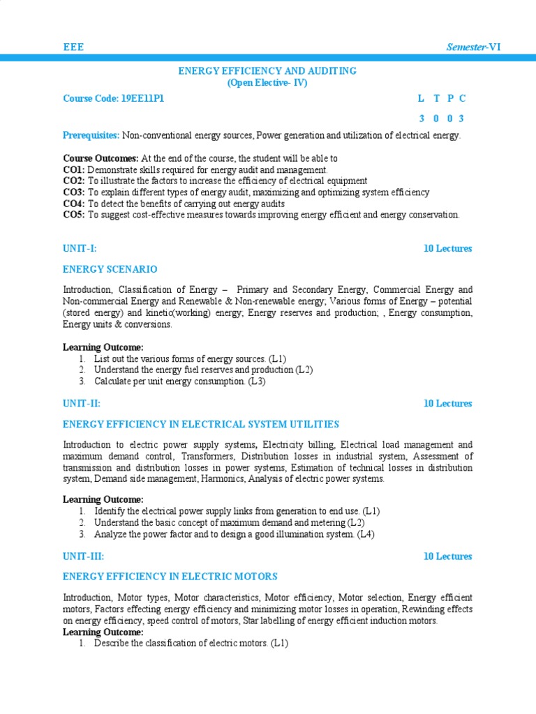 Energy Efficiency and Auditing Course | PDF | Efficient Energy Use | Audit