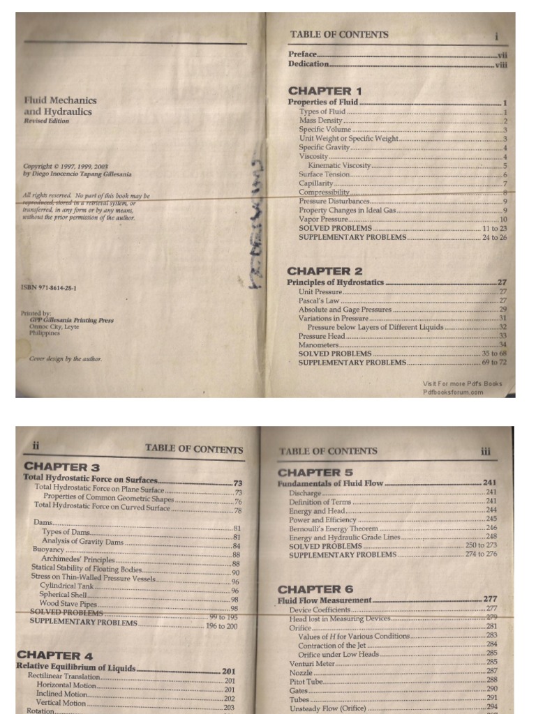 Fluid Mechanics and Hydraulics Gillesania PDF Mechanical