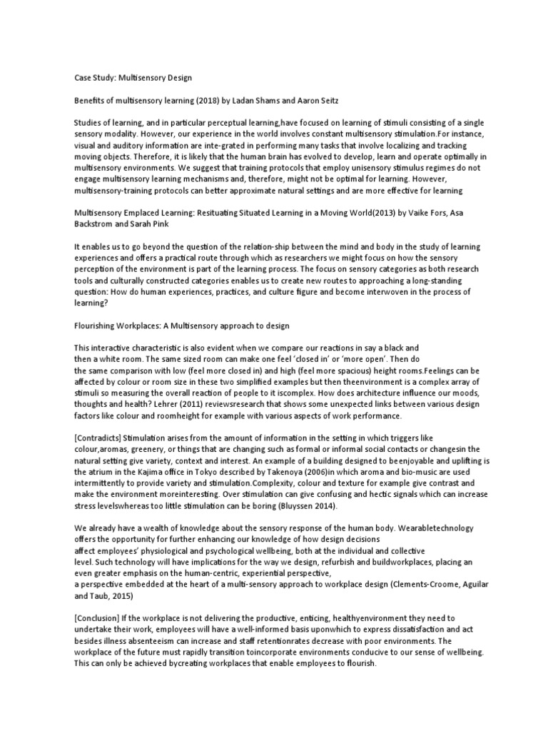 Multisensory Learning in Secondary Science | PDF | Perception | Learning