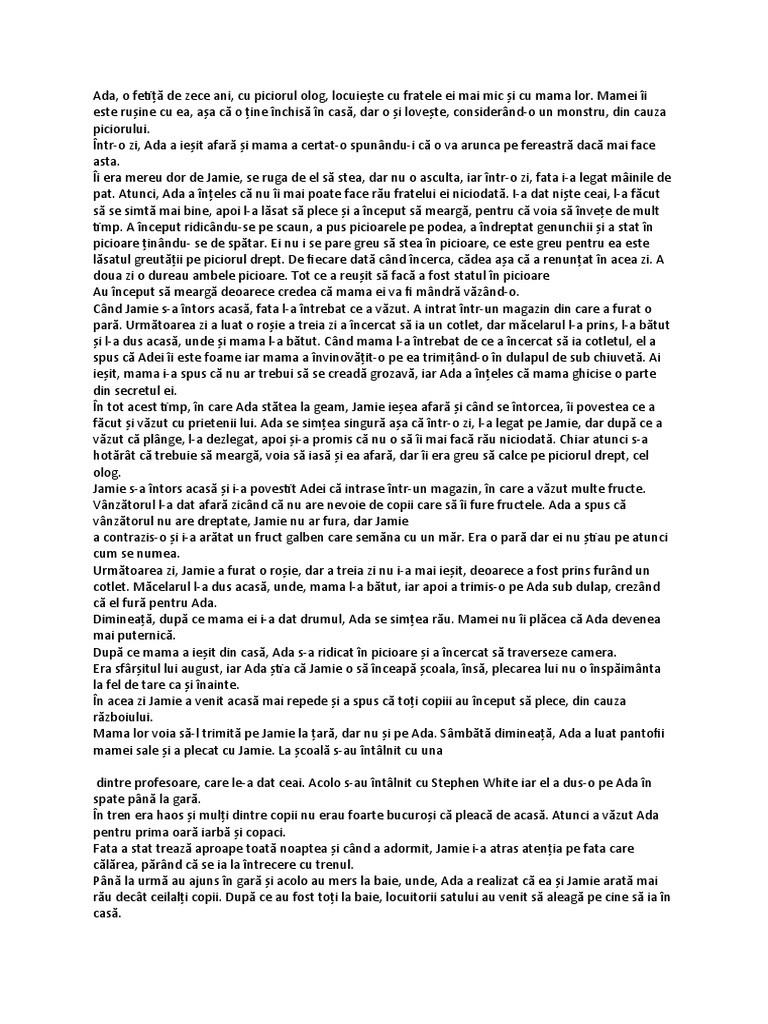 Razboiul Care Mi a Schimbat Viata Rezumat Războiul care mi-a salvat viata rezumat | PDF