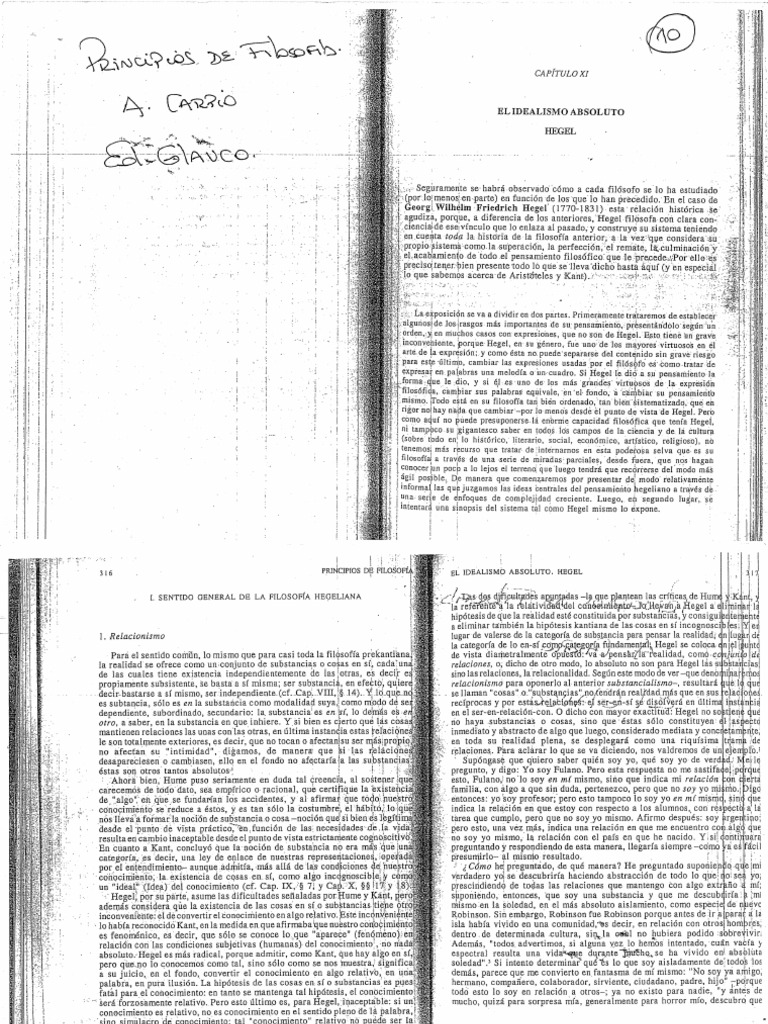 El Idealismo Absoluto Hegel PDF