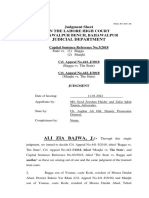 Judicial Department: Judgment Sheet in The Lahore High Court Bahawalpur Bench, Bahawalpur