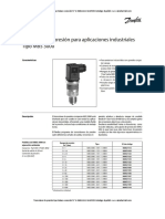 Transmisor presión Danfoss 1/4 G catalogo español