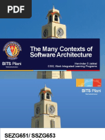 The Many Contexts of Software Architecture: BITS Pilani