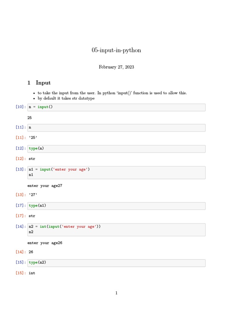05 Input in Python | PDF