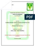 Actividad 1 Resumen Formlacion y Evaluacion de Proyecto