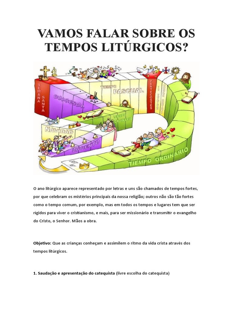 Vamos Falar Sobre Os Tempos Liturgicos PDF Jesus Advento