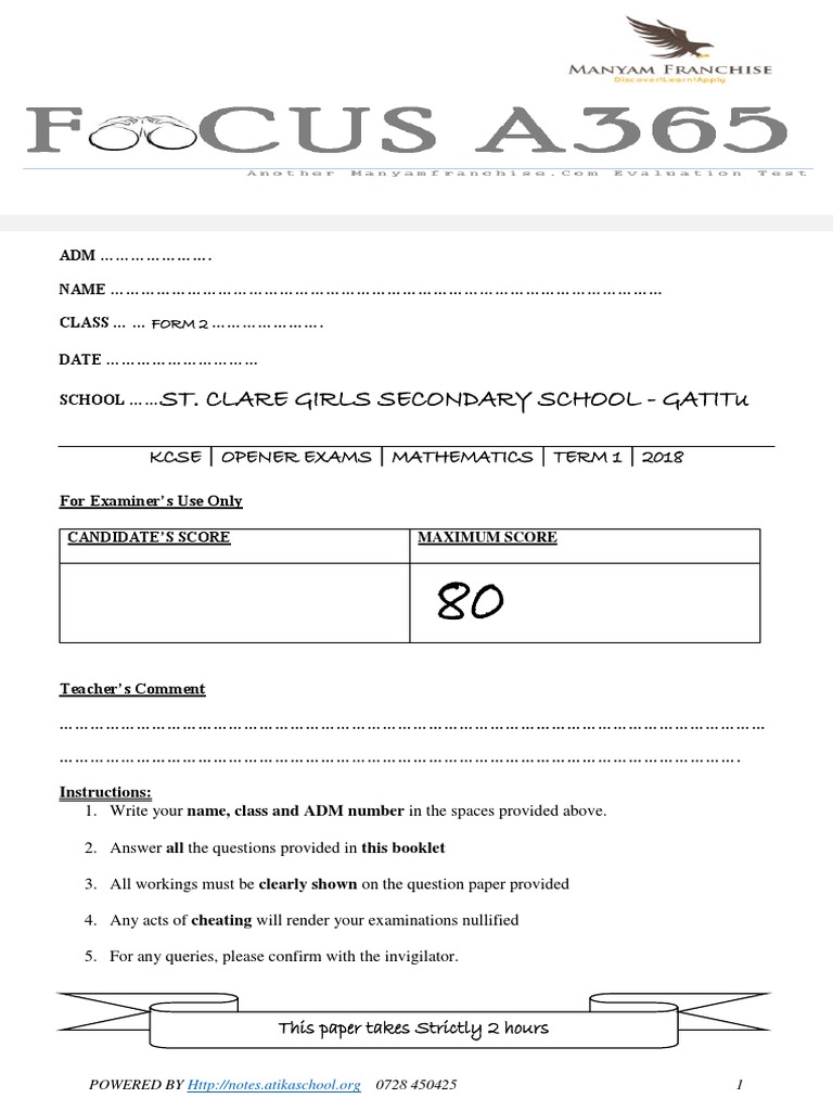 Form 2 term 1 opener exams pdf density pound sterling