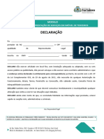 Declaração de Prestação de Serviços em Imóveis de Terceiros