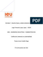 Actividad 1. Industria Limpia y Calidad Ambiental en Una Empresa