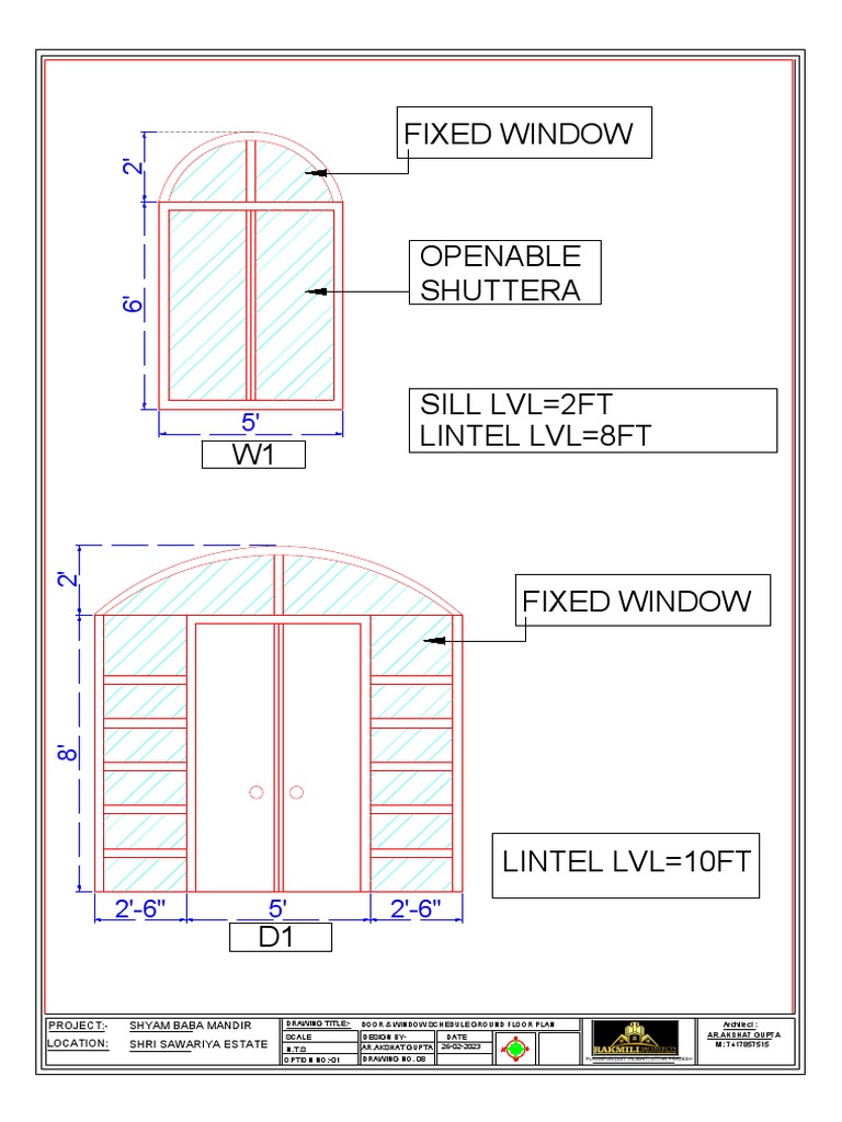 8-Door & Window Schedule G.F Plan-Shyam Baba Mandir (Sawariya Estate) | PDF