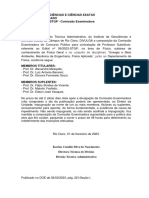 Instituto de Geociências E Ciências Exatas Câmpus de Rio Claro EDITAL #47/2023-STGP - Comissão Examinadora