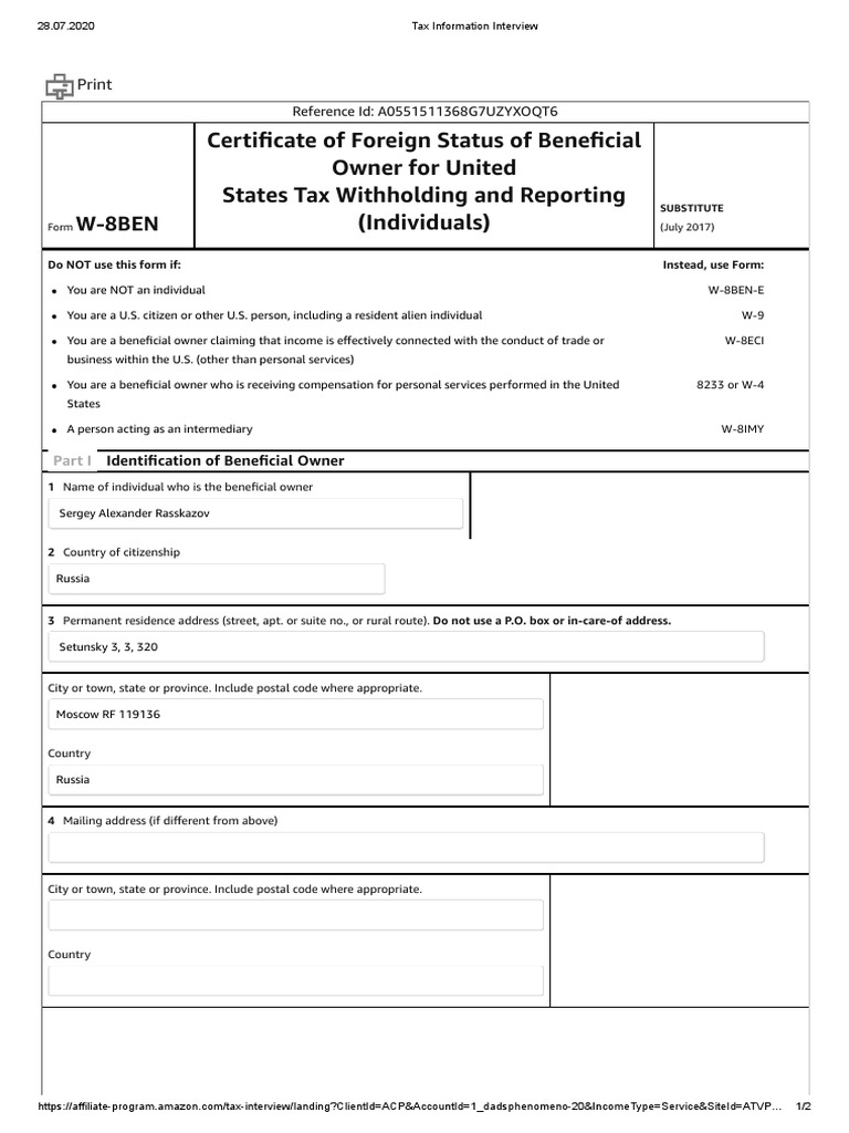 Tax Information Interview PDF Tax Treaty Irs Tax Forms