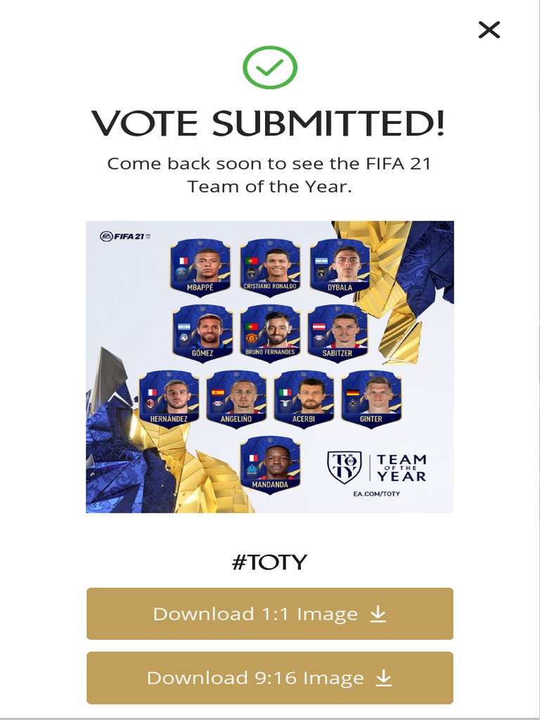 FIFA 21 Team of The Year Vote (TOTY) - EA SPORTS Official | PDF ...