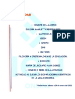 Ejemplos de Paradignmas Cientificos en La Vida Cotidiana