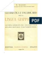Grammatica E Vocabolario Della Lingua Giapponese - Hoepli - 1939
