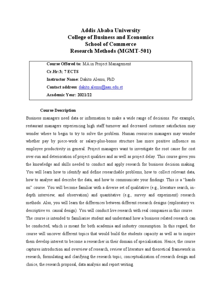 Research Methods for Project Management | PDF | Methodology | Statistics