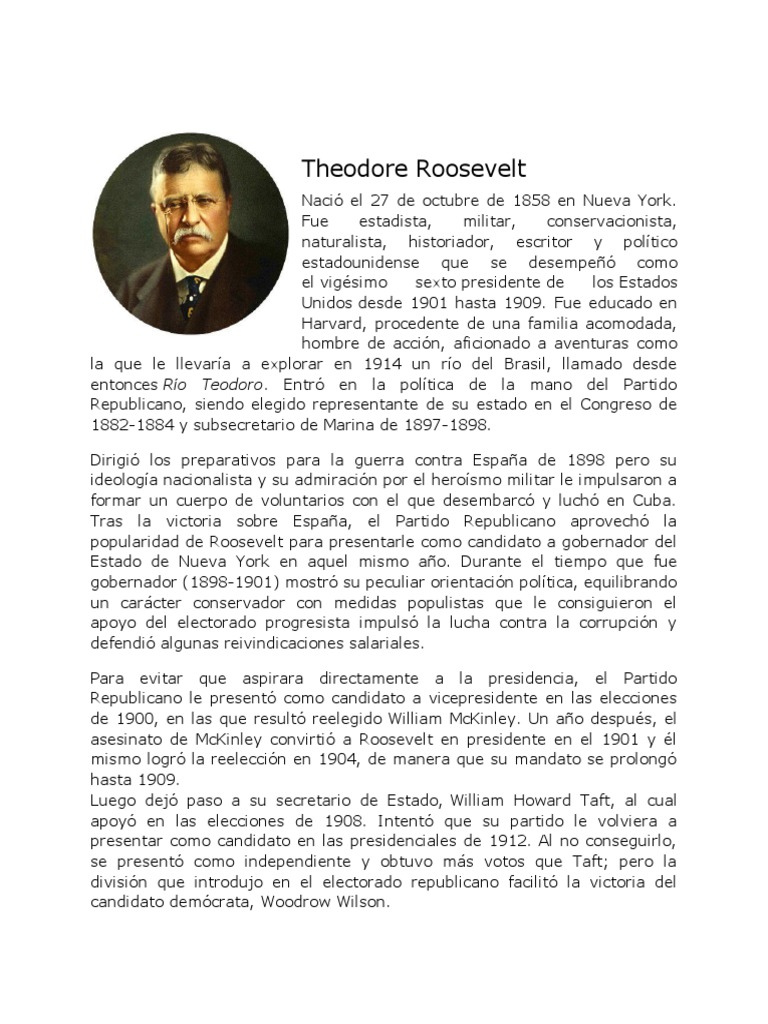 Theodore Roosevelt | PDF | Theodore Roosevelt | Franklin D. Roosevelt, image size:768x1024