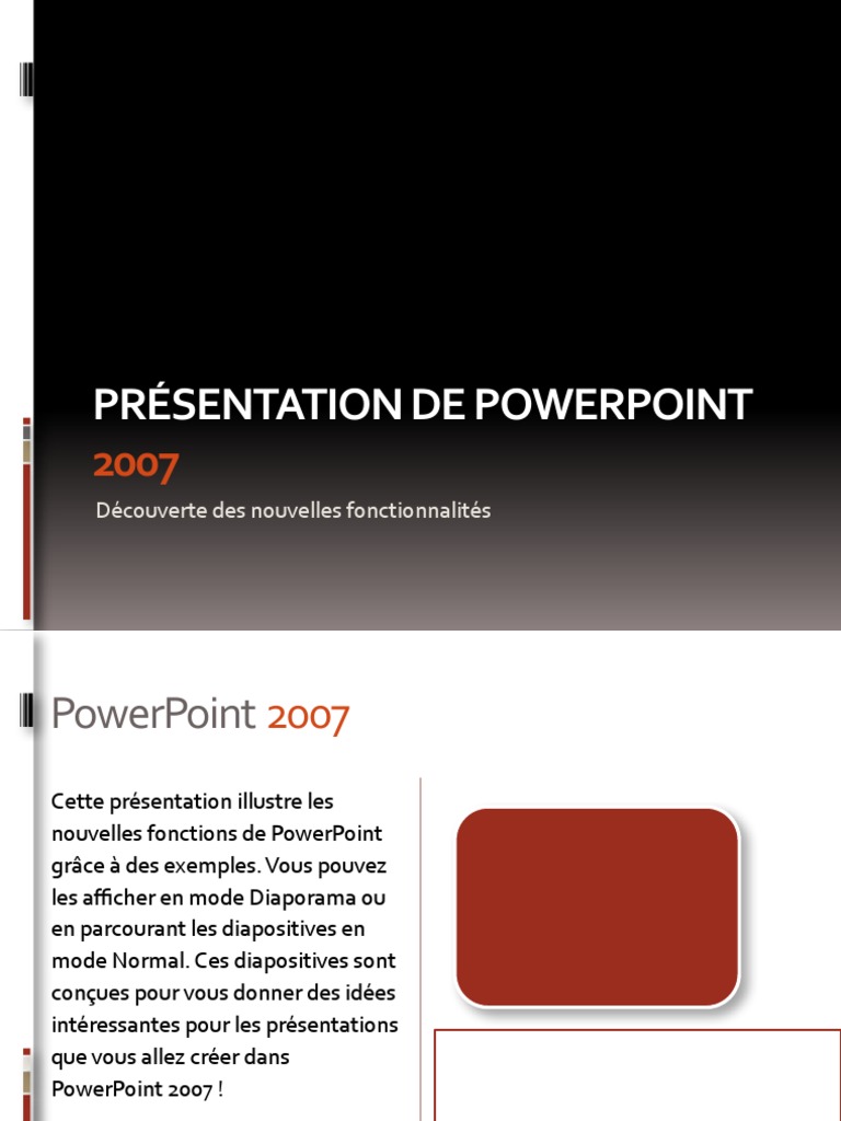 Présentation de PowerPoint 2007 | PDF | Microsoft Powerpoint ...