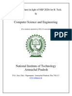 Course Curriculum (in light of NEP 2020) for B. Tech. in Computer Science and Engineering