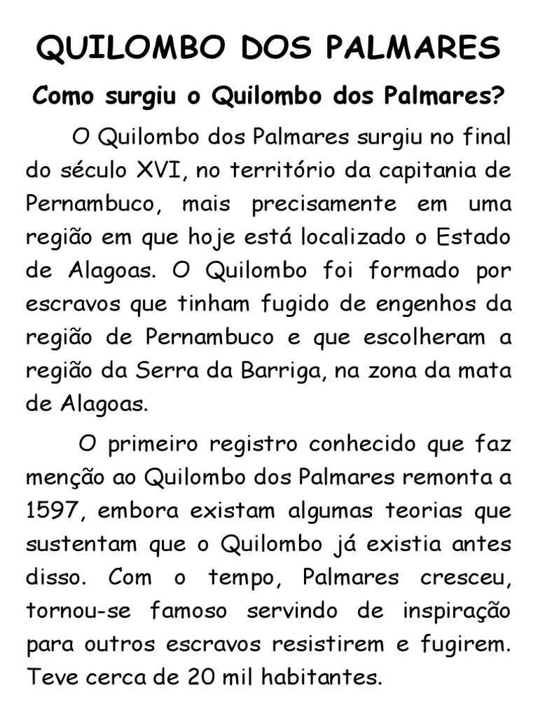 Quilombo Dos Palmares PDF